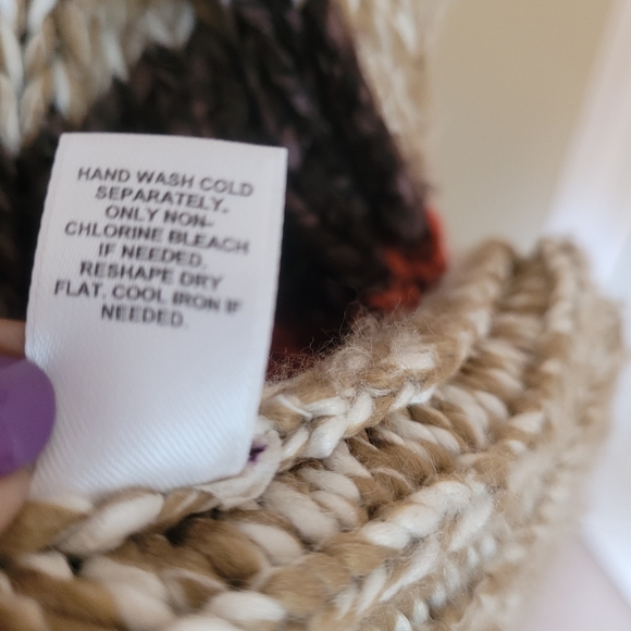 Cato orange, brown, tan, and cream open sweater . Size medium. - Picture 2 of 5